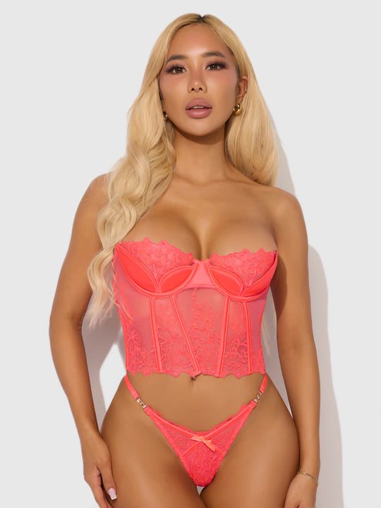 Eden Embroidered Bustier & Tanga Set from Love It Curvy