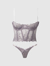 Eden Embroidered Bustier & Tanga Set from Love It Curvy