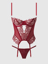 Eden Embroidered Lace Bustier & G-String Set from Love It Curvy