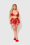 Dragon Triangle Bralette, Skirted Garter & Thong Set from Love It Curvy