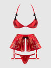 Dragon Triangle Bralette, Skirted Garter & Thong Set from Love It Curvy