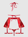 Dragon Triangle Bralette, Skirted Garter & Thong Set from Love It Curvy