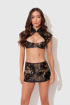 Dragon Satin Bra, Bolero & Mini Skirt Set from Love It Curvy