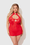 Dragon Mesh & Applique Chemise & G-String Set from Love It Curvy