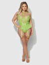 Shavon Lace & Chiffon Bustier & Thong Set from Love It Curvy