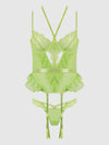 Shavon Lace & Chiffon Bustier & Thong Set from Love It Curvy