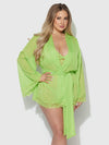Shavon Lace & Chiffon Robe, Bralette & G-String Set from Love It Curvy