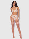 Rosalie Embroidered Lace Open-Cup Bra, Garter & G-String Set from Love It Curvy