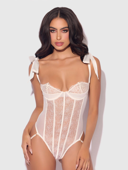 Rosalie Embroidered Lace Teddy from Love It Curvy