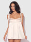 Rosalie Satin & Embroidered Lace Babydoll & G-String Set from Love It Curvy