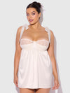 Rosalie Satin & Embroidered Lace Babydoll & G-String Set from Love It Curvy