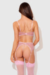 Blair Satin & Lace Bra, Garter & G-String Set from Love It Curvy