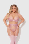 Blair Satin & Lace Bra, Garter & G-String Set from Love It Curvy