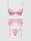 Blair Satin & Lace Bra, Garter & G-String Set from Love It Curvy