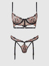 Nova Blacklight Lace Bra & Gartered Thong Set from Love It Curvy