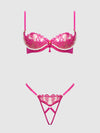Nova Blacklight Lace Bra & Crotchless G-String Set from Love It Curvy