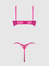Nova Blacklight Lace Bra & Crotchless G-String Set from Love It Curvy