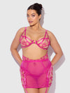 Nova Blacklight Lace Bra, Skirt & G-String Set from Love It Curvy