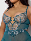 Nova Blacklight Lace Babydoll & G-String Set from Love It Curvy