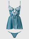 Nova Blacklight Lace Babydoll & G-String Set from Love It Curvy