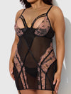 Nova Blacklight Lace Chemise & Thong Set from Love It Curvy