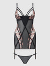 Nova Blacklight Lace Chemise & Thong Set from Love It Curvy