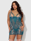 Nova Blacklight Lace Chemise & Thong Set from Love It Curvy