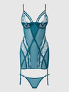 Nova Blacklight Lace Chemise & Thong Set from Love It Curvy