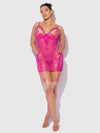 Nova Blacklight Lace Chemise & Thong Set from Love It Curvy