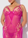 Nova Blacklight Lace Chemise & Thong Set from Love It Curvy