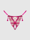Nova Blacklight Lace Crotchless Pearl G-String from Love It Curvy