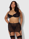 Raquel Mesh & Silky Micro Bra, Garter Skirt & G-String Set from Love It Curvy