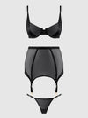 Raquel Mesh & Silky Micro Bra, Garter Skirt & G-String Set from Love It Curvy