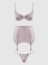 Raquel Mesh & Silky Micro Bra, Garter Skirt & G-String Set from Love It Curvy