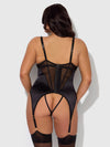 Raquel Mesh & Silky Micro Underwire Bustier & Backless Tanga Set from Love It Curvy