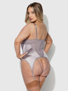 Raquel Mesh & Silky Micro Underwire Bustier & Backless Tanga Set from Love It Curvy