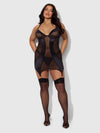 Raquel Mesh & Silky Micro Underwire Chemise & G-String Set from Love It Curvy