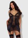 Raquel Mesh & Silky Micro Underwire Chemise & G-String Set from Love It Curvy