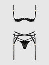 Ashley Alexiss Lace Open Cup Bra, G-String & Garter Set from Love It Curvy