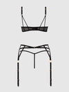 Ashley Alexiss Lace Open Cup Bra, G-String & Garter Set from Love It Curvy