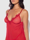 Ashley Alexiss Lace & Mesh Babydoll & G-String Set from Love It Curvy