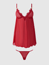 Ashley Alexiss Lace & Mesh Babydoll & G-String Set from Love It Curvy