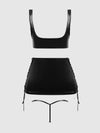 Trinity Patent Lace Up Bralette, Skirt & G-String Set from Love It Curvy