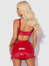 Trinity Patent Lace Up Bralette, Skirt & G-String Set from Love It Curvy
