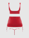 Trinity Patent Lace Up Bralette, Skirt & G-String Set from Love It Curvy