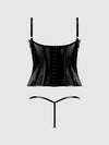 Trinity Patent Lace Up Bustier & G-String Set from Love It Curvy