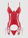 Trinity Patent Lace Up Bustier & G-String Set from Love It Curvy