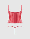 Trinity Patent Lace Up Bustier & G-String Set from Love It Curvy