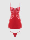Trinity Patent Chemise & G-String Set from Love It Curvy