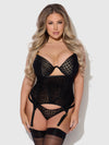 Snake Velvet-Burnout Mesh Bustier & Thong Set from Love It Curvy
